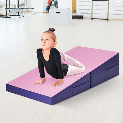 Folding Incline Mat Slope Cheese Gymnastics Gym Exercise Yellow