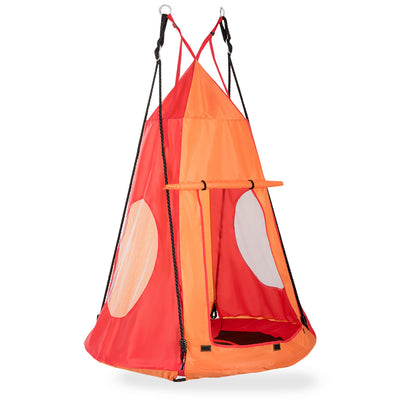 2-in-1 40 Inch Kids Hanging Chair Detachable Swing Tent Set-Orange - Orange