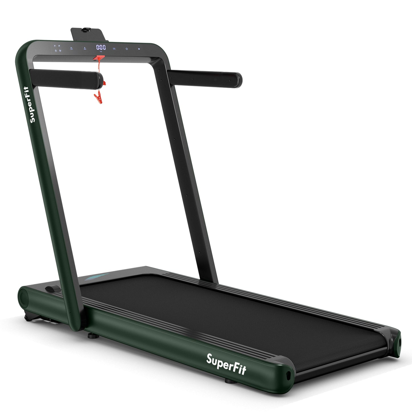 4.75HP 2 In 1 Folding Treadmill with Remote APP Control-Black - Green