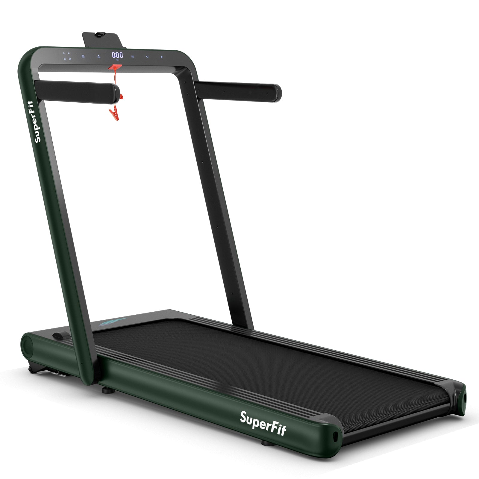 4.75HP 2 In 1 Folding Treadmill with Remote APP Control-Black - Green