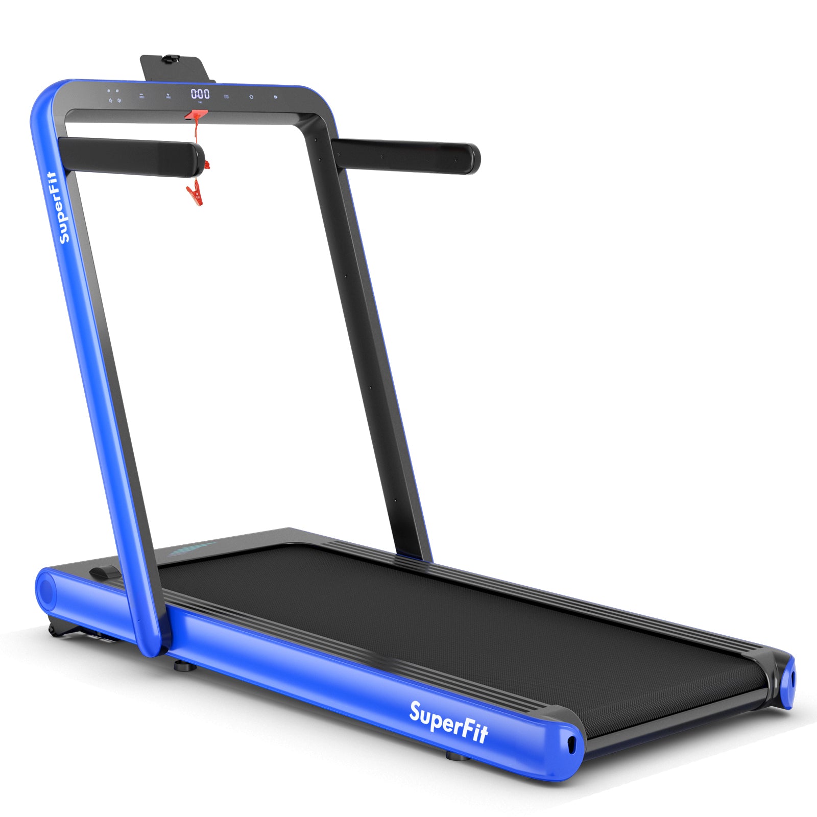4.75HP 2 In 1 Folding Treadmill with Remote APP Control-Black - Navy