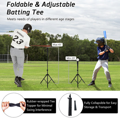 Portable Practice Net Kit with 3 Carrying Bags-Red
