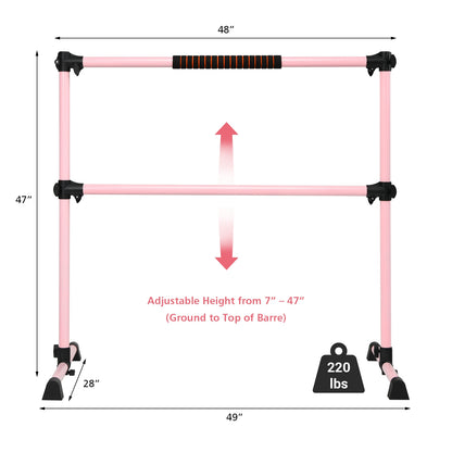 4 Feet Portable Ballet Barre with Adjustable Height