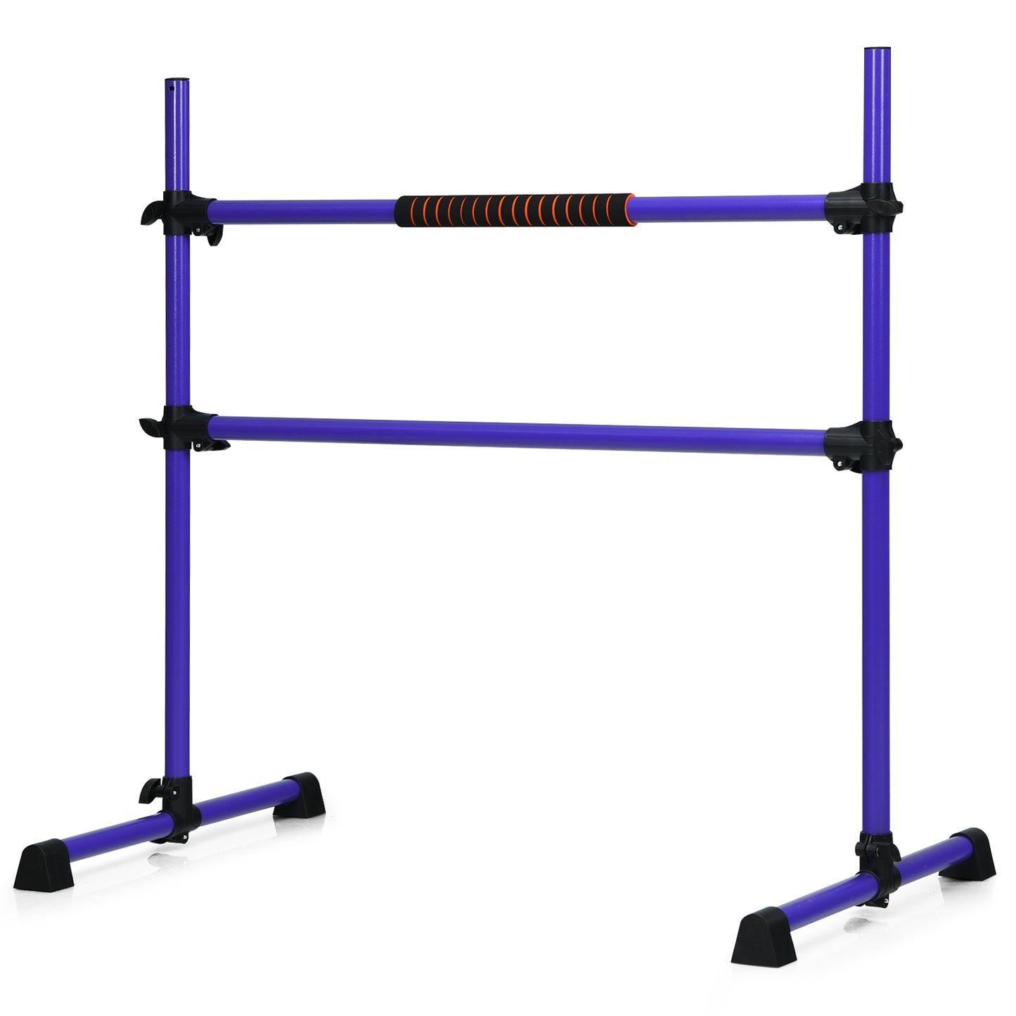4 Feet Portable Ballet Barre with Adjustable Height-Pink - Purple