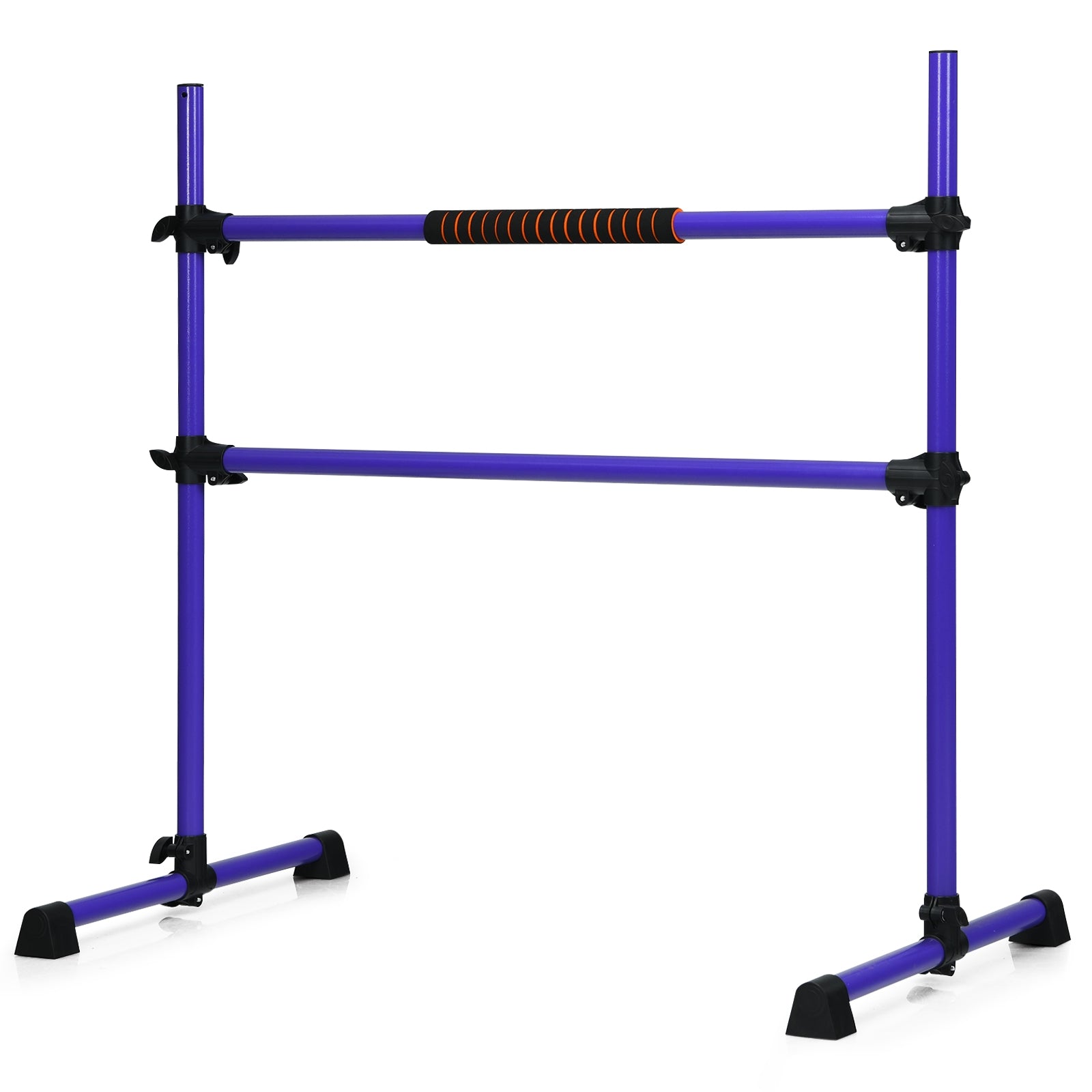 4 Feet Portable Ballet Barre with Adjustable Height-Pink - Purple