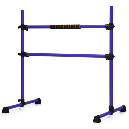 4 Feet Portable Ballet Barre with Adjustable Height-Pink - Purple