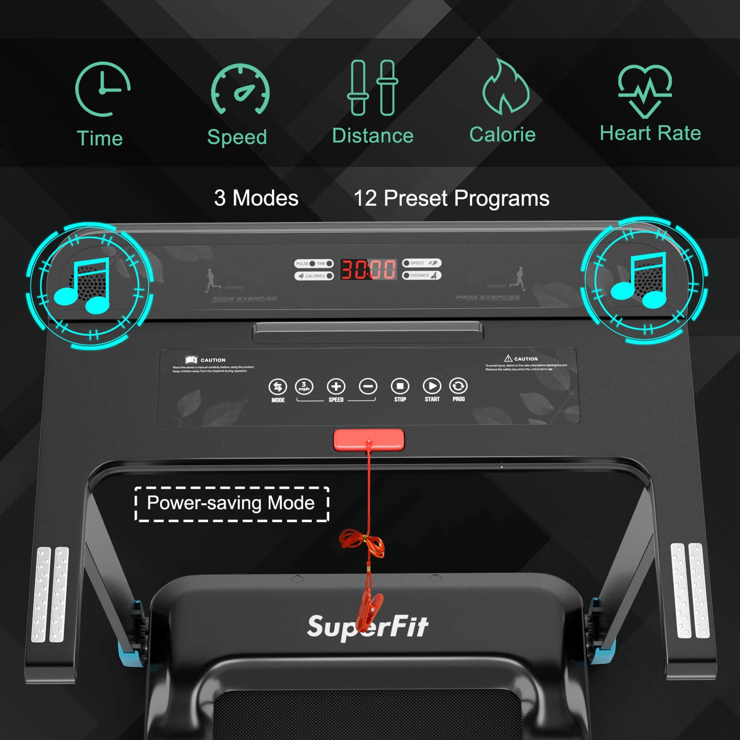 Folding Electric Compact Walking Treadmill with APP Control Speaker