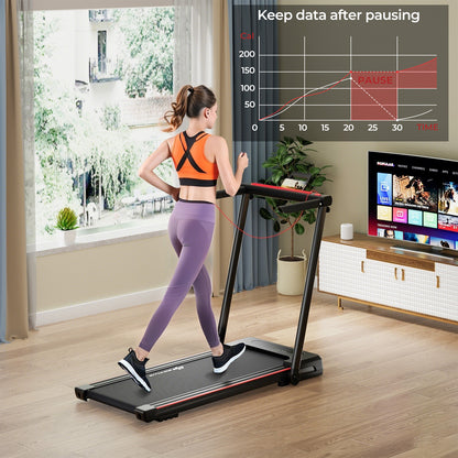 3-in-1 Folding Treadmill with Large Desk and LCD Display