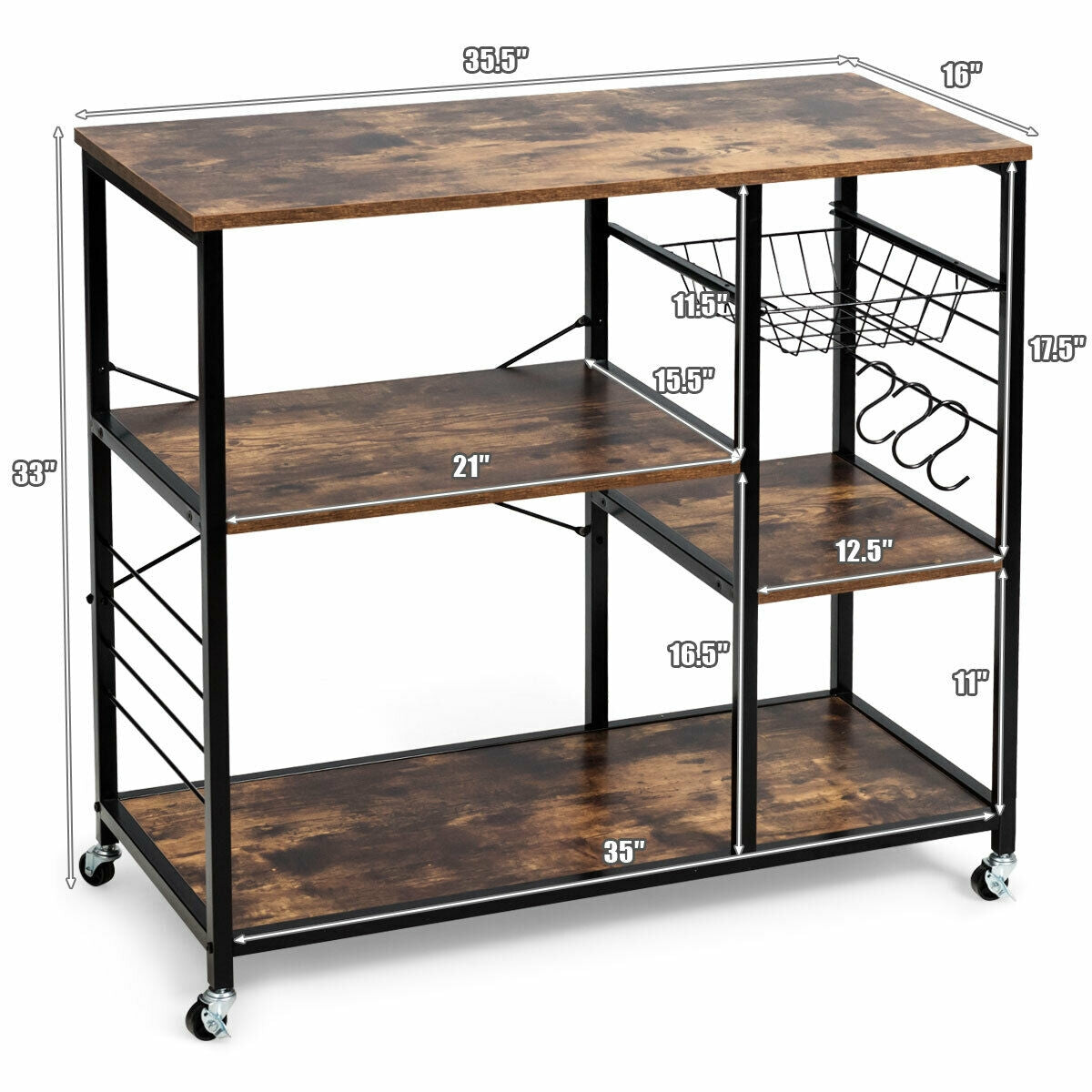 Rolling Industrial Kitchen Baker‚Äôs Storage Shelf