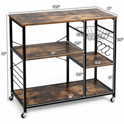 Rolling Industrial Kitchen Baker‚Äôs Storage Shelf