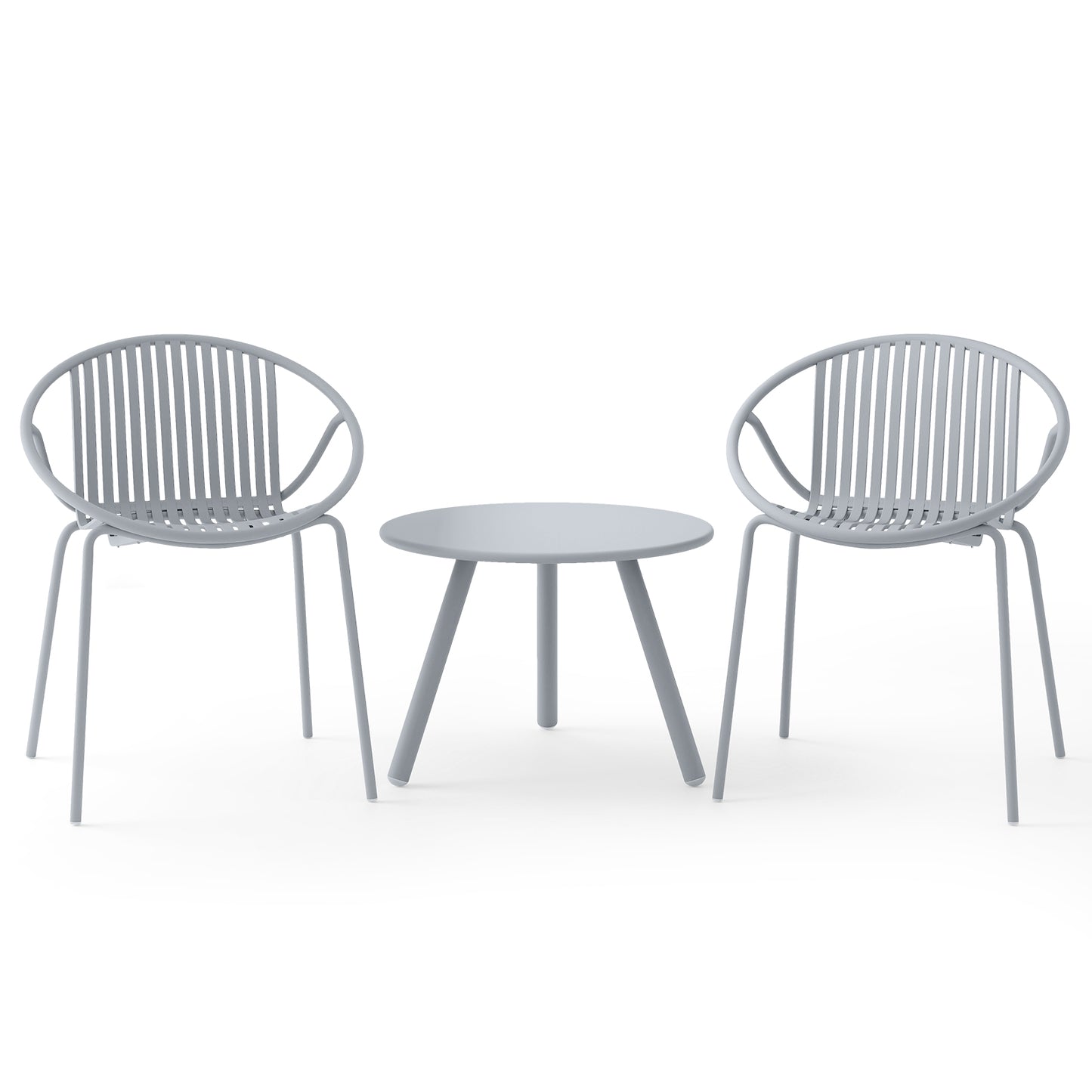 3-Piece Patio Conversation Set with Round Coffee Table