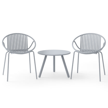 3-Piece Patio Conversation Set with Round Coffee Table