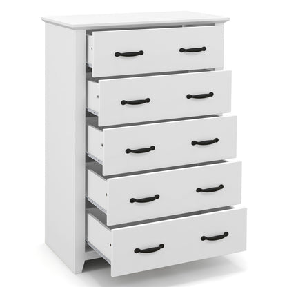 Tall Storage Dresser with 5 Pull-out Drawers for Bedroom Living Room