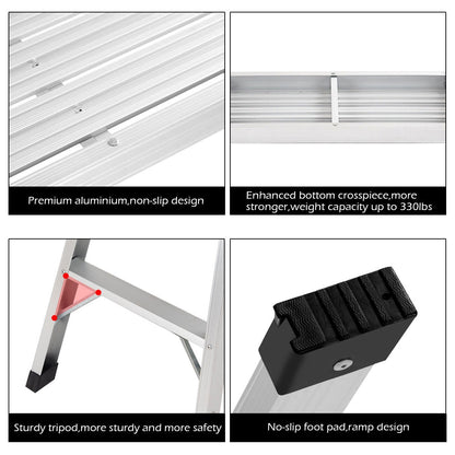 Heavy Duty Portable Bench Aluminum Folding Step Ladder