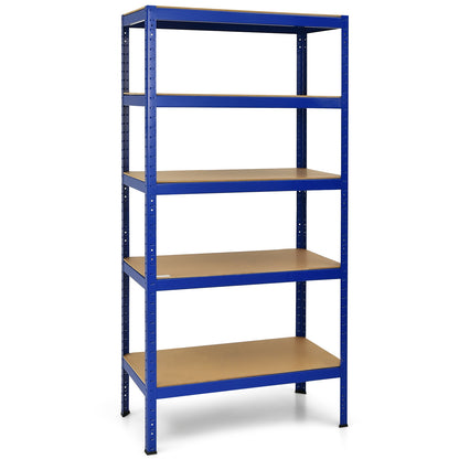 71 inch Heavy Duty Steel Adjustable 5 Level Storage Shelves-Blue - Blue