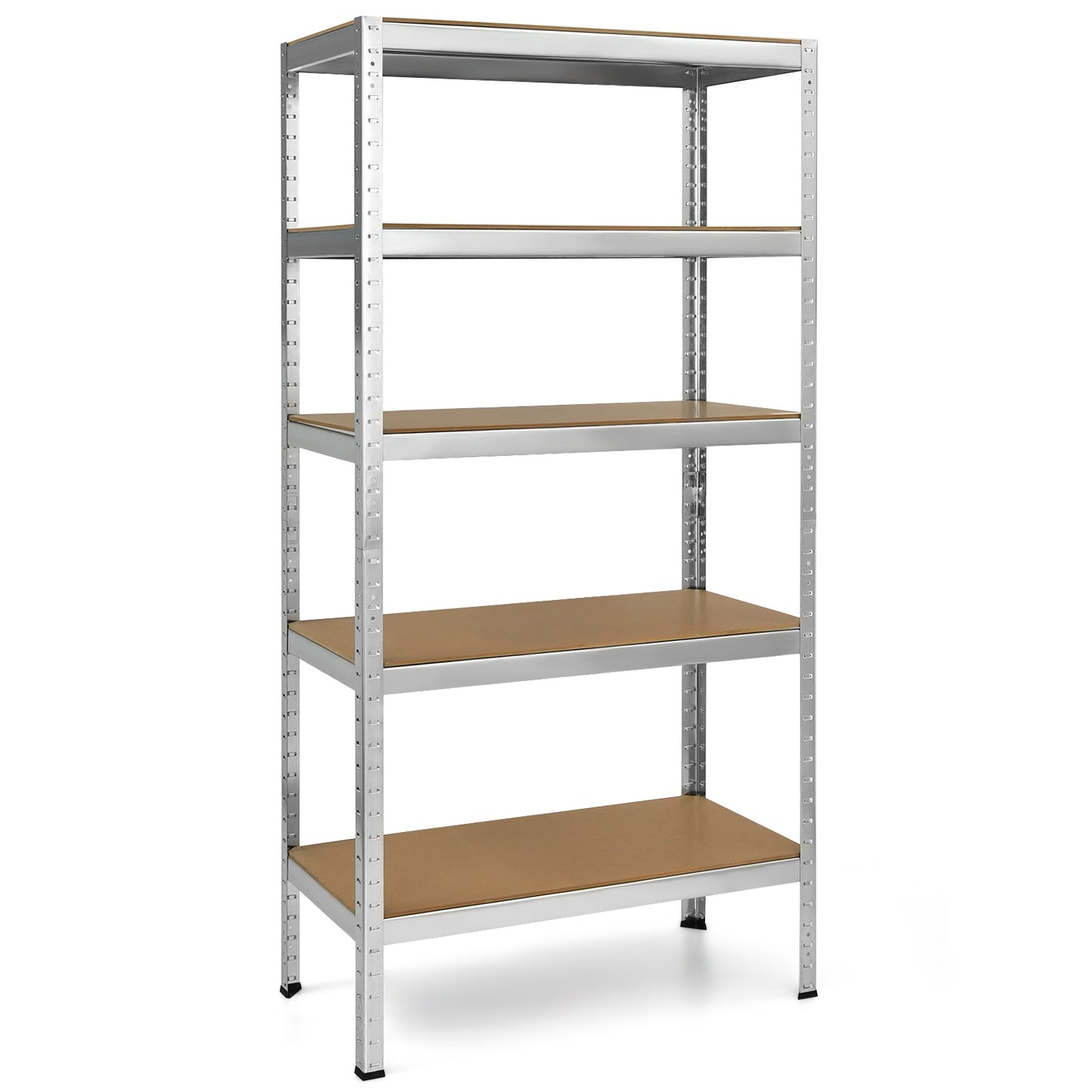 71 inch Heavy Duty Steel Adjustable 5 Level Storage Shelves-Blue - Silver