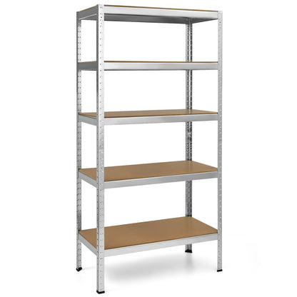 71 inch Heavy Duty Steel Adjustable 5 Level Storage Shelves-Blue - Silver