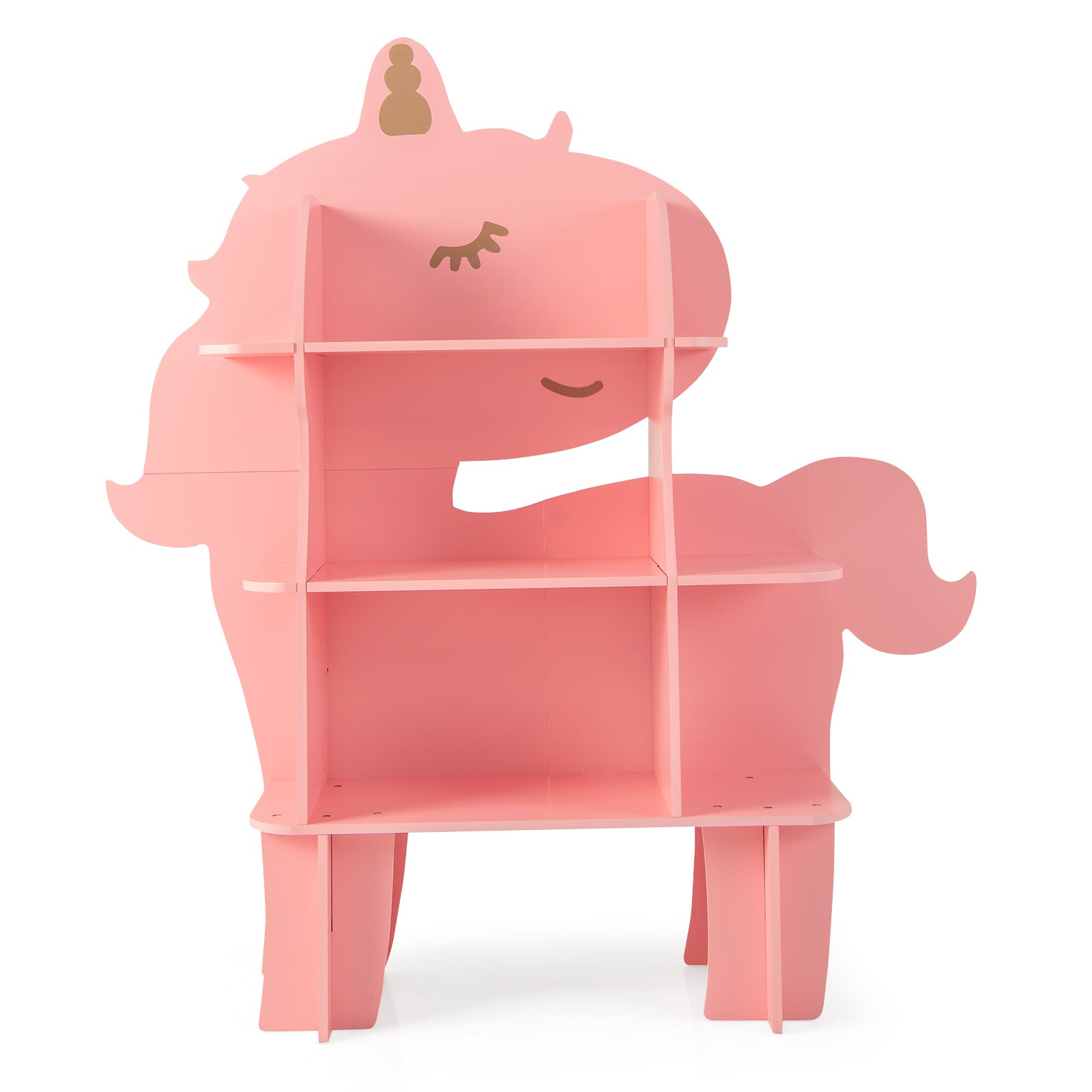 Kids Bookcase Toy Storage Organizer with Open Storage Shelves-Giraffe - Unicorn