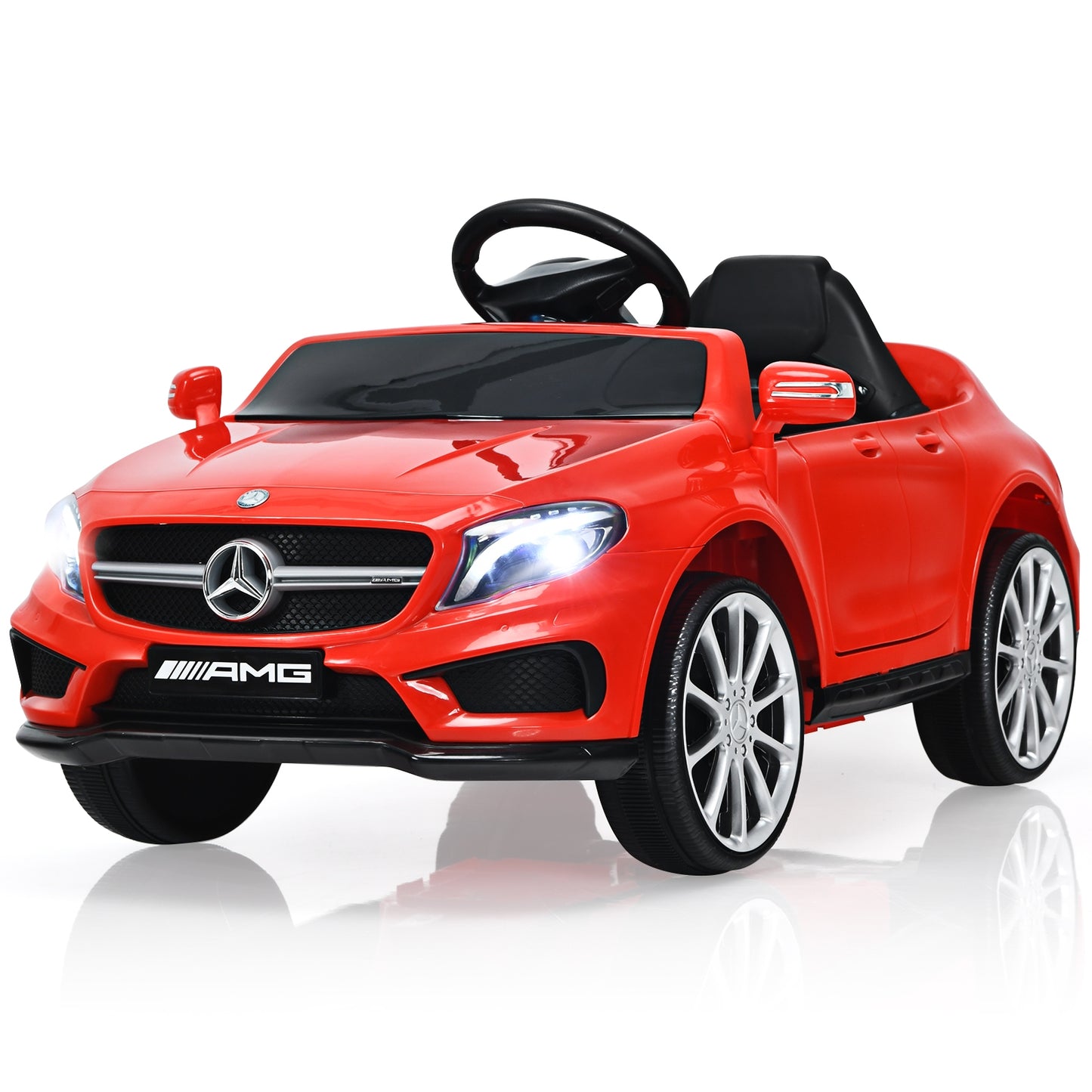 12V Electric Kids Ride On Car with Remote Control-Black - Red