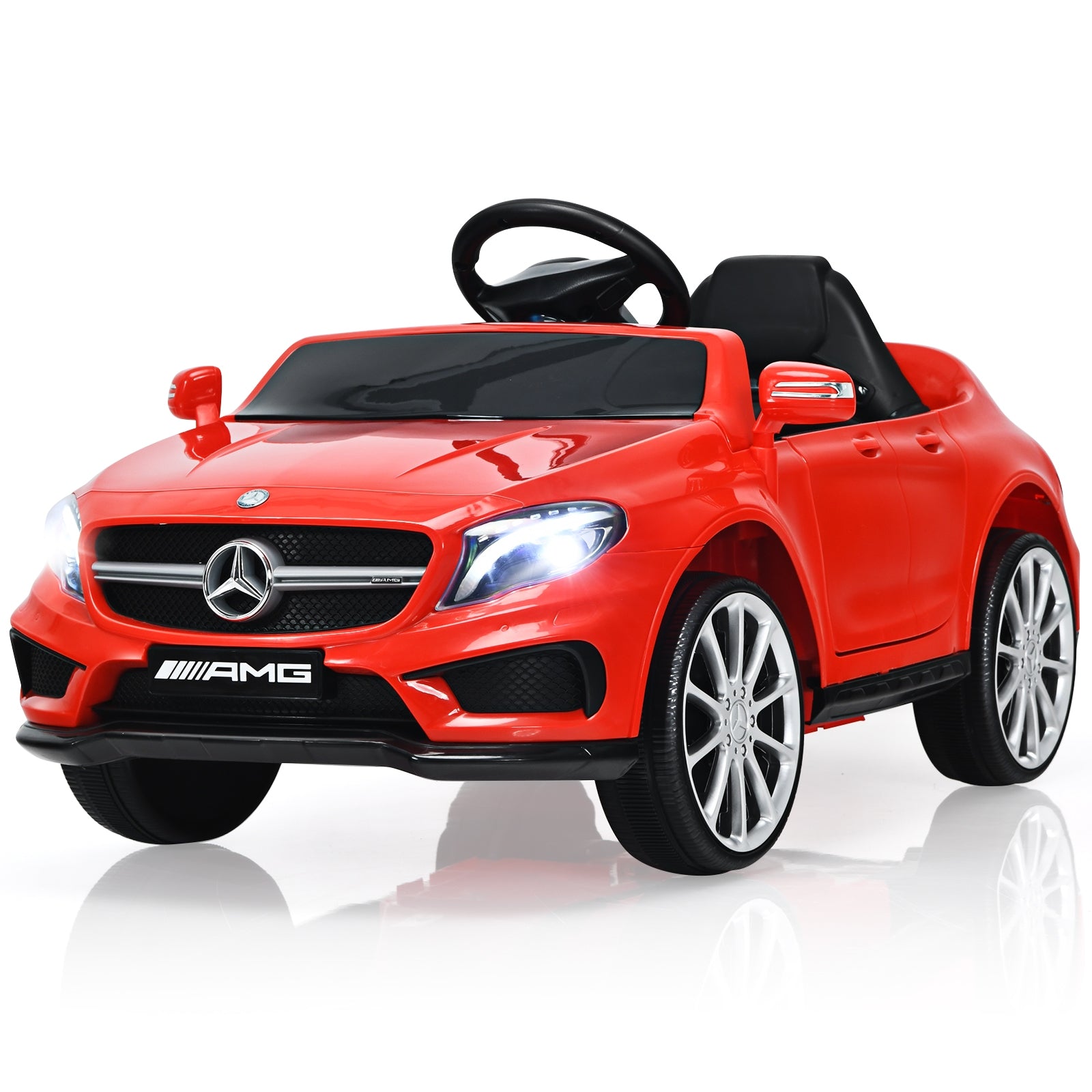 12V Electric Kids Ride On Car with Remote Control-Black - Red