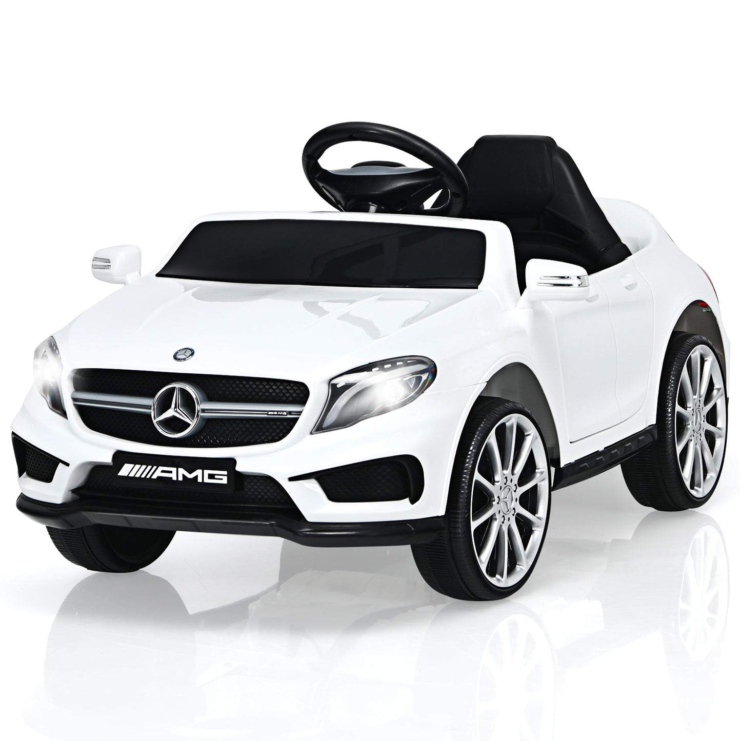 12V Electric Kids Ride On Car with Remote Control-Black - White