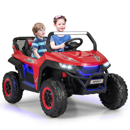 12V 2-Seater Kids Ride on UTV with Slow Start Function Music-Red - Red