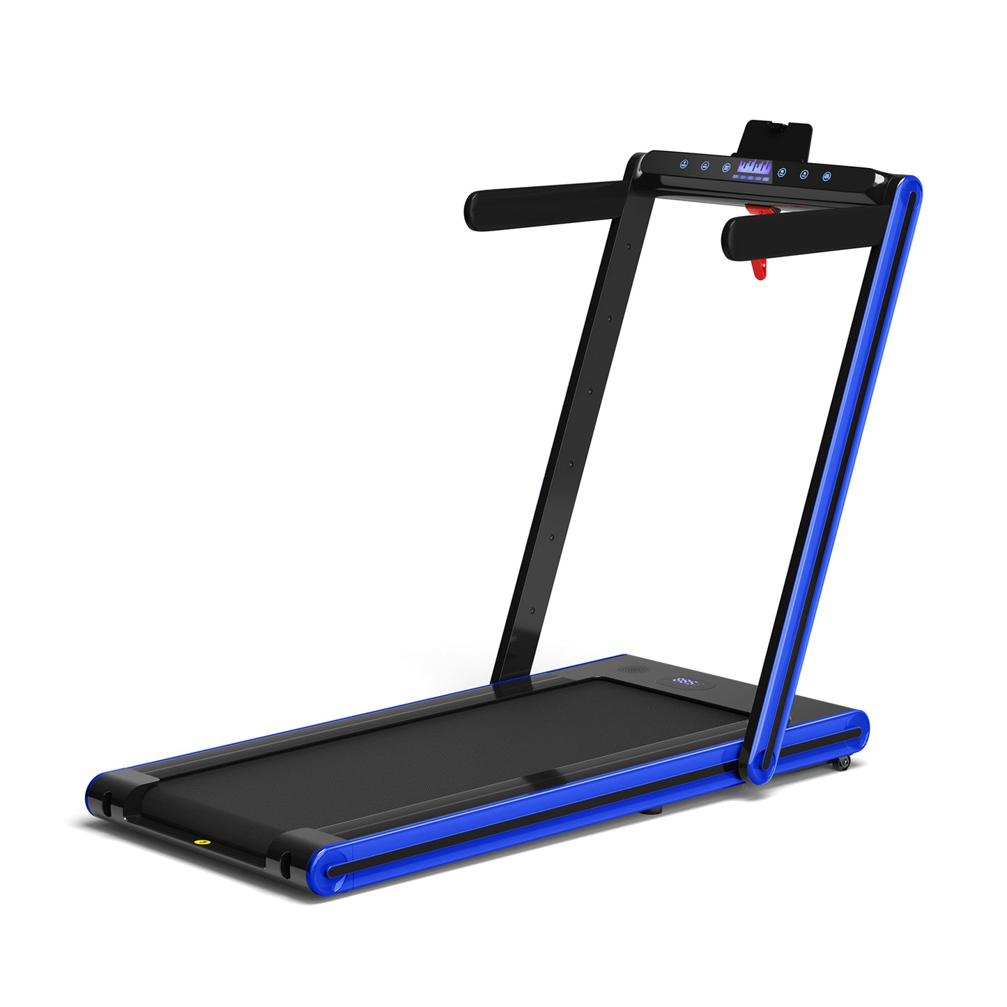 2-in-1 Folding Treadmill with Dual LED Display-Black - Navy
