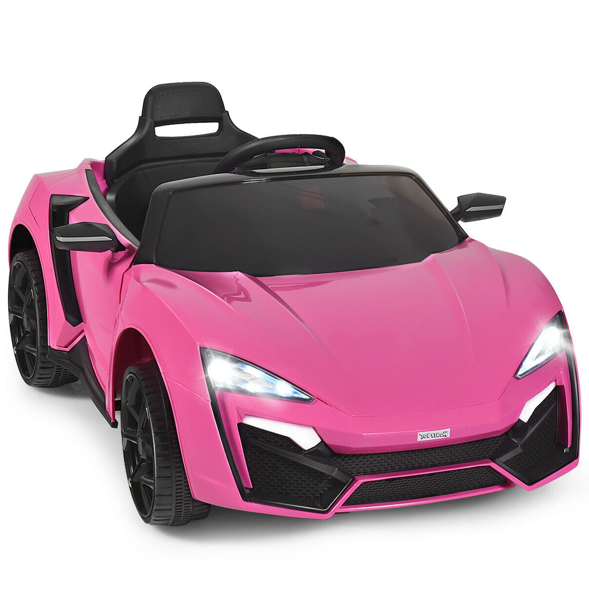 12V 2.4G RC Electric Vehicle with Lights-Red - Pink