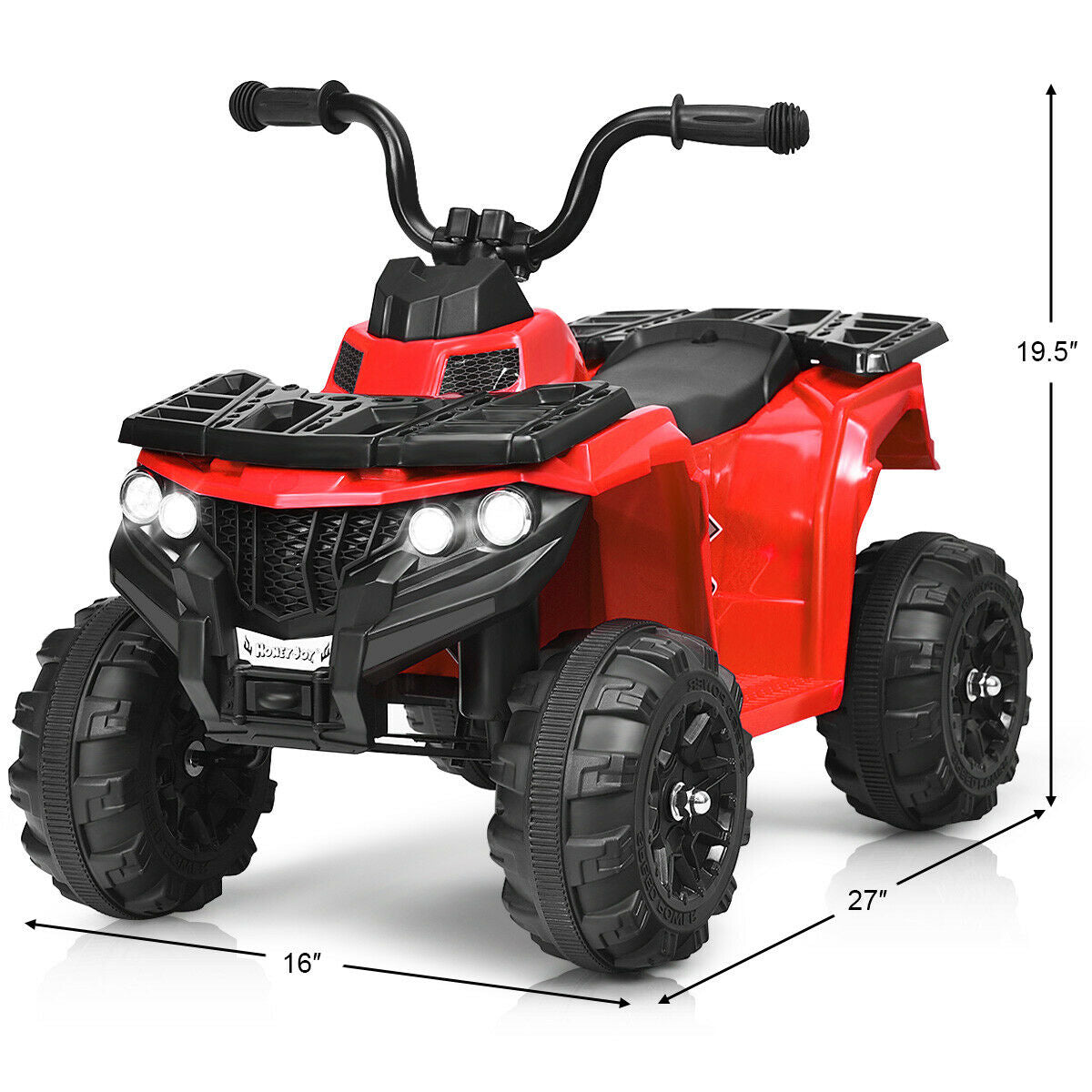 6V Battery Powered Kids Electric Ride on ATV-White - Red