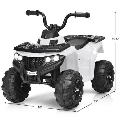 6V Battery Powered Kids Electric Ride on ATV-White - White