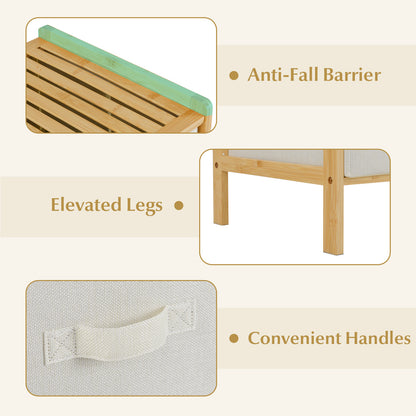 Fabric Dresser with 6 Drawers with 6 Folding Fabric Bins for Bedroom Living Room-Natural