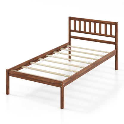 3-Piece Bedroom Bundle: Twin Size Wood Bed Frame + Dining Bench 2/3 Person Entryway Shoe Bench + Rattan Nightstand End Table