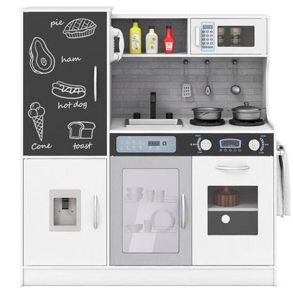Pretend Play Kitchen with Utensils for Kids Aged 3+-Pink - Silver