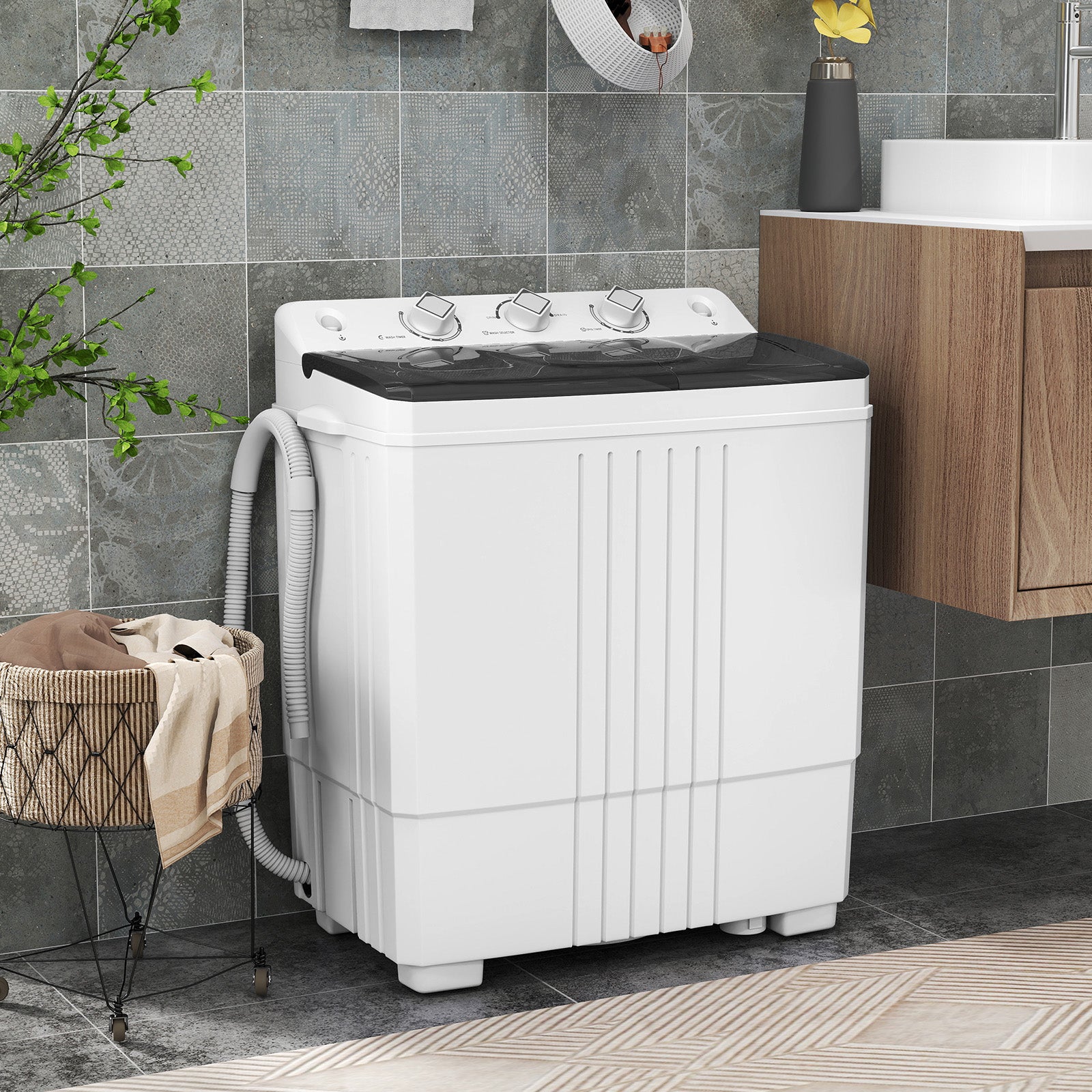 Portable Washing Machine for Dorms and Apartment-Black