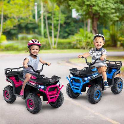 24V Kids Ride on Electric ATV Quad Car with Realistic Sounds and LED Lights-Navy
