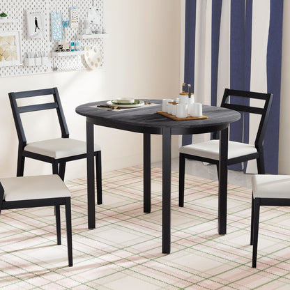 43 Inch Wooden Dining Table with Rubber Wood Legs for 2-4 People-Black