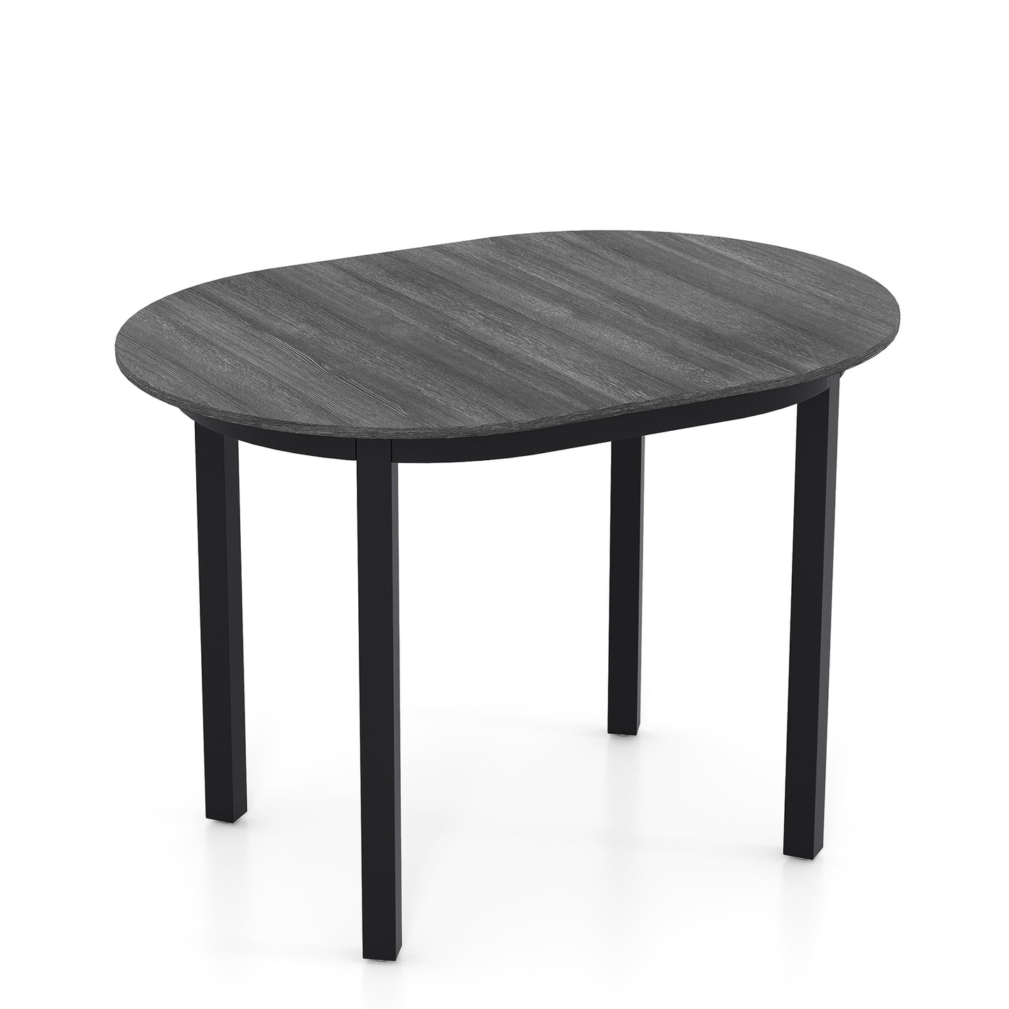 43 Inch Wooden Dining Table with Rubber Wood Legs for 2-4 People-Black