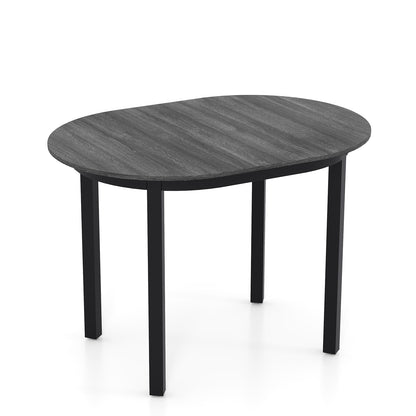 43 Inch Wooden Dining Table with Rubber Wood Legs for 2-4 People-Black