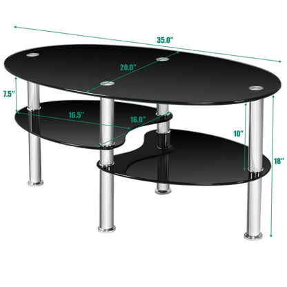 Modern Accent Chair & Tempered Glass Oval Side Coffee Table Set