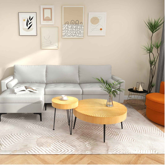 8-Piece Complete Industrial and Modern Living and Dining Room Set