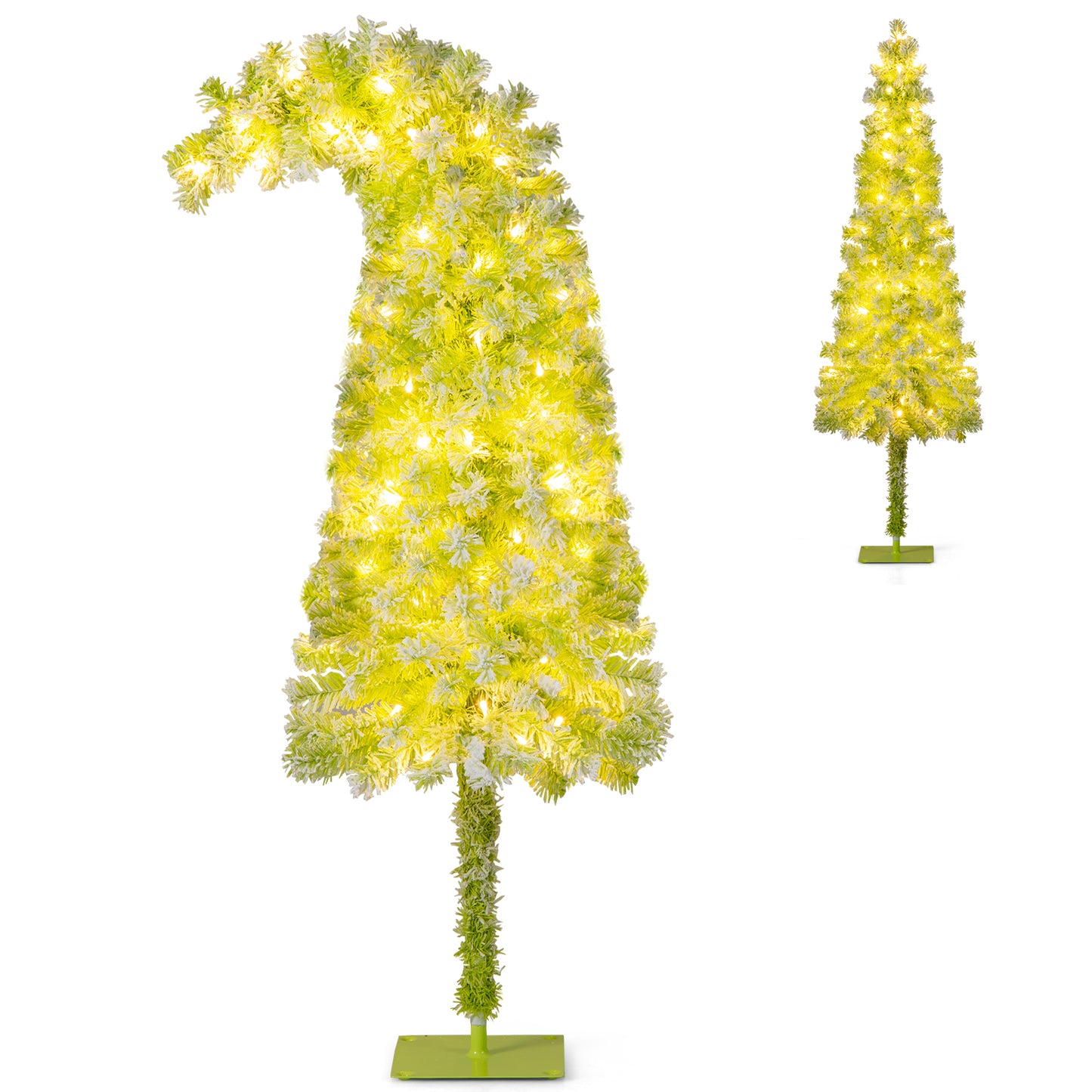 5/6/7 FT Whimsical Christmas Tree with Bendable Top and 216/290/366 Branch-5 FT