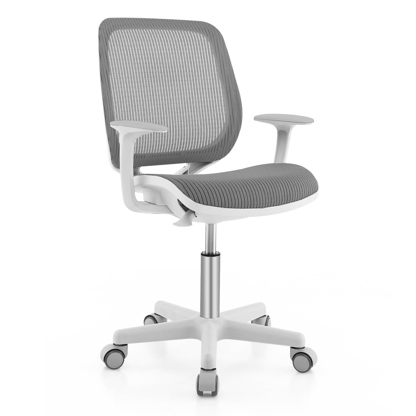 Swivel Mesh Children Computer Chair with Adjustable Height-Purple - Gray