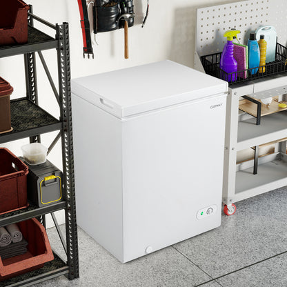 141 L/5 Cu.Ft Compact Chest Freezer with 7-Gear Adjustable Temperature-White