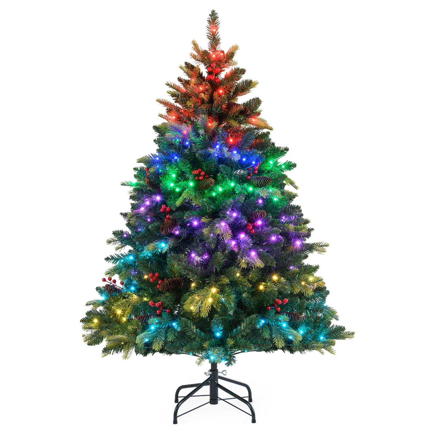 5/6/7/8 FT Artificial Christmas Tree with LED Lights and Remote APP Control-5 FT