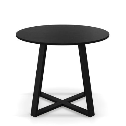 3-Piece Mid-Century Dining Set with 36‚Äù Round Pedestal Table and 2 Sherpa Upholstered Chairs