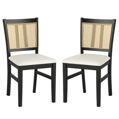 3-Piece Mid-Century Dining Set with 36‚Äù Round Pedestal Table and 2 Farmhouse Rattan Dining Chairs