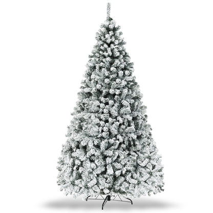 Ultimate Holiday D√©cor Suite: Pre-Lit Snow Flocked Christmas Tree & 50" Recessed Electric Fireplace Set