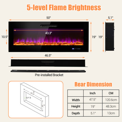 Ultimate Holiday D√©cor Suite: Pre-Lit Snow Flocked Christmas Tree & 50" Recessed Electric Fireplace Set