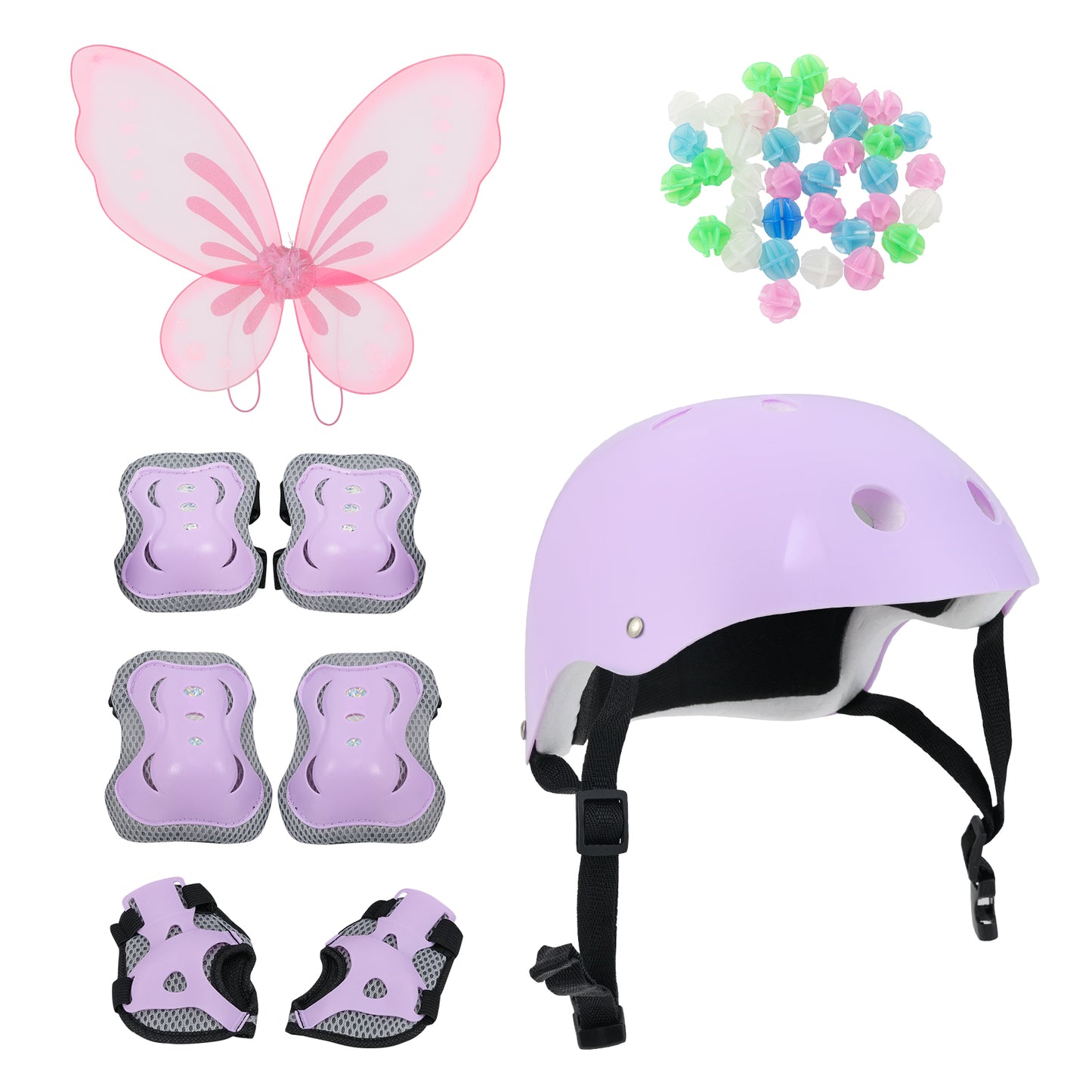 12 Inch Kids Bike with Helmet Protective Set Black & Pink