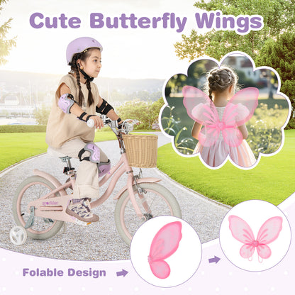14 Inch Kids Bike Red with Pink Helmet Protective Set